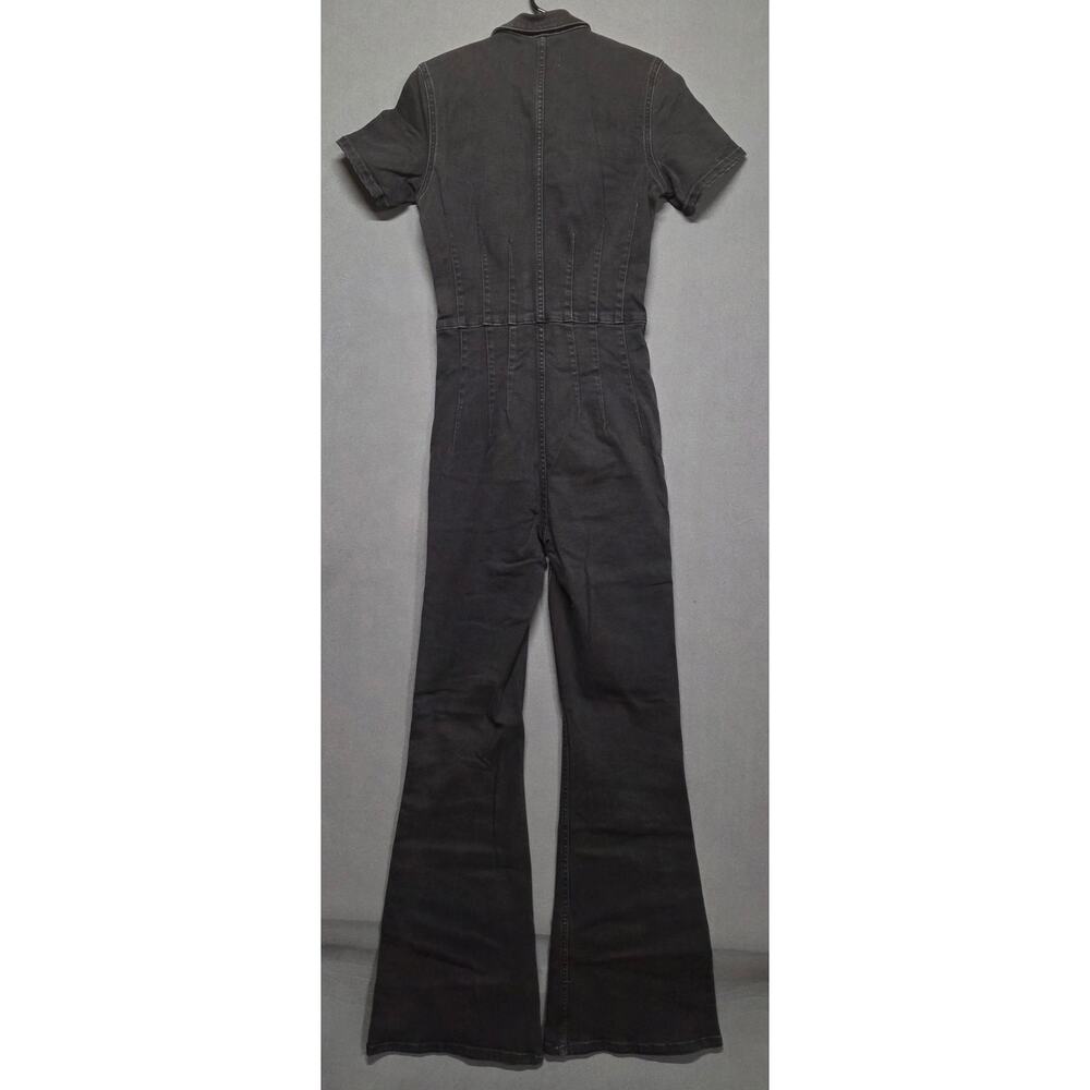 Free People We The Free Jayde Flare Jumpsuit Black Mamba Denim Size Small - Picture 5 of 9
